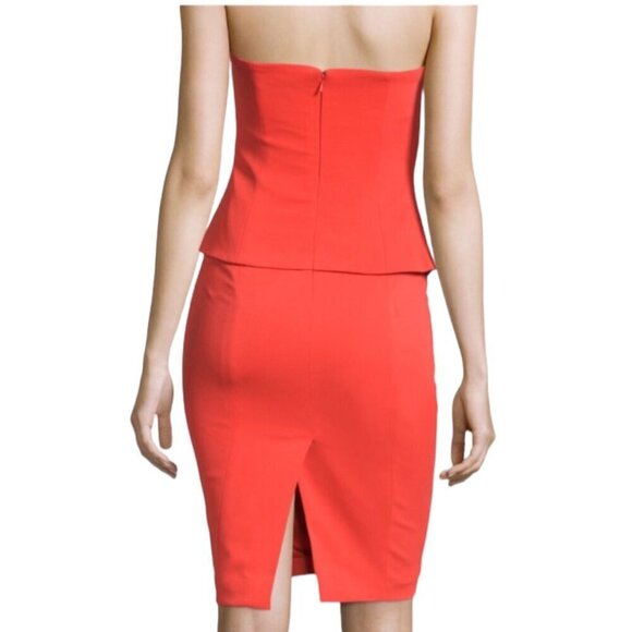 Jay Godfrey NWT $325 Flame Orange Cocktail Dress, Strapless Women's Size 10 - Picture 2 of 11
